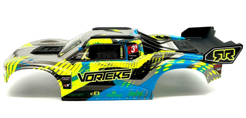 Arrma Vorteks 4x4 223s - Body Shell (Teal Yellow painted clipless ARA4305V4