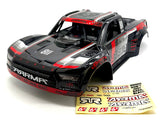 Arrma Mojave 6s EXB - BODY SHELL, Black/Red polycarbonate cover clipless ARA7704V3