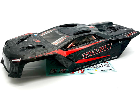 Arrma TALION 6s EXB - Body Shell (BLACK polycarbonate cover, Body Pins ARA7707V6