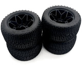 Savage XL 5.9 GTXL-6 - TIRES & WHEELS (4) Stealth Black  tyres 17mm hex xl flux HPI 160586