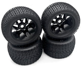 Savage XL 5.9 GTXL-6 - TIRES & WHEELS (4) Stealth Black  tyres 17mm hex xl flux HPI 160586