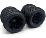 Savage X 4.6 GT-6 TIRES & WHEELS (4) Stealth Black Tredz 17mm hex xl flux HPI 160585