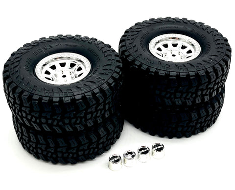 Axial SCX-10 III CJ-7 TIRES, 1.9 Mickey Thompson chrome wheels mounted AXI03008