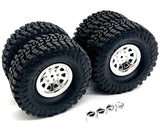 Axial SCX-10 III CJ-7 TIRES, 1.9 Mickey Thompson chrome wheels mounted AXI03008