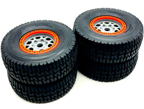 Losi 5IVE-TE 3.0 - Wheels & Tires (4) ORANGE gray proline mirage assembled LOS05022