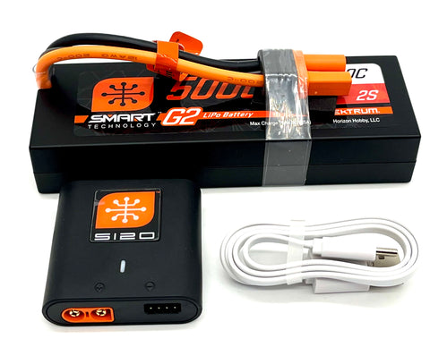 Losi Promoto - Battery 7.4v 2s Lipo G2 50c & Charger (S120) LOS06000
