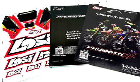 Losi Promoto - Manual, Decals & Quick start guide (RED) LOS06000