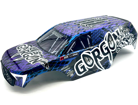 Arrma GORGON 223S - Body Shell assembled painted (BLUE/BLACK) cover ARA3530