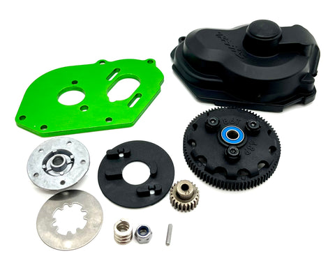 Slash Modified - SPUR & SLIPPER CLUTCH 86t, Motor Mount (GREEN) Traxxas 104354-74