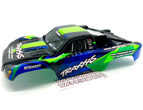 fits SLASH 2wd VXL - BODY Shell (Green Blue black CLIPLESS 4x4 58276-74