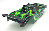 RUSTLER ULTIMATE - BODY Shell (Black and Green Cover Shell decals Traxxas 67097-4