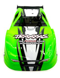 Slash Late Model - BODY, Dirt Oval Racer, GREEN, complete w/decals 10423 Traxxas 104364-74
