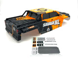 Savage XL FLUX V2 BODY (GTXL-6 Kingcab Truck Painted Cover Blk/Orange HPI 160103