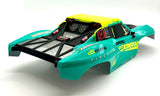 Arrma FURY 223s 2wd - Body Shell (GREEN/yellow/teal 1/10 FURY Painted Decaled Trimmed Body Set ARA3521T2