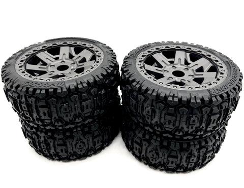 Jato 4x4 BL-2s TIRES & WHEELS (4) Sledgehammer, gray wheels Traxxas 90154-4