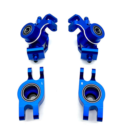 1/10 MAXX Ultimate Front/Rear Hub Blue Carriers Caster Steering Blocks 89087-4