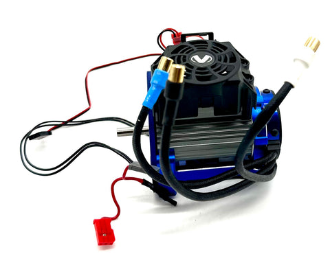 1/10 MAXX Ultimate MOTOR ASSEMBLY Blue w/mounts, sink and fan 89087-4