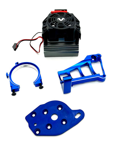 1/10 MAXX Ultimate COOLING FAN, blue Heat Sink and mounts for Motor 540xl velineon 89087-4