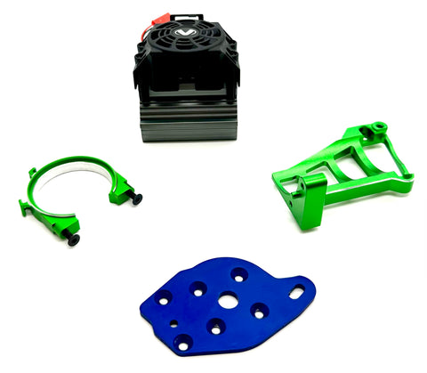 1/10 MAXX Ultimate COOLING FAN, green Heat Sink and mounts for Motor 540xl velineon 89087-4