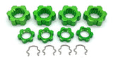 X-MAXX Ultimate Wheel Hubs, GREEN 17mm Splined serrated nuts Traxxas 77097-4