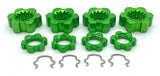 XRT Ultimate Wheel Hubs, (Green 17mm Splined serrated Nuts & Hex Clips Traxxas 78097-4