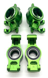 X-MAXX Ultimate Front Rear Hub GREEN Carriers Caster Steering Blocks & Bearings Traxxas 77097-4