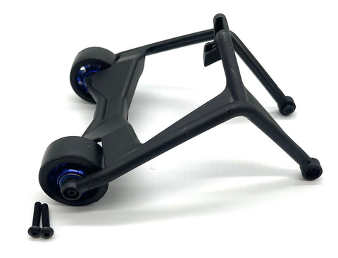 thumbnail image 2 of NHX RC Wheelie Bar With 4 Blue Rubber Tires - Compatible With Traxxas X-MAXX 6S/8S Monster Truck 2 of 14