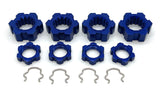 XRT Ultimate Wheel Hubs, (Blue 17mm Splined serrated Nuts & Hex Clips Traxxas 78097-4