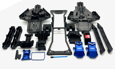X-MAXX Ultimate Plastic Set Blue (Front Rear Bulkhead Covers Rx box Traxxas 77097-4