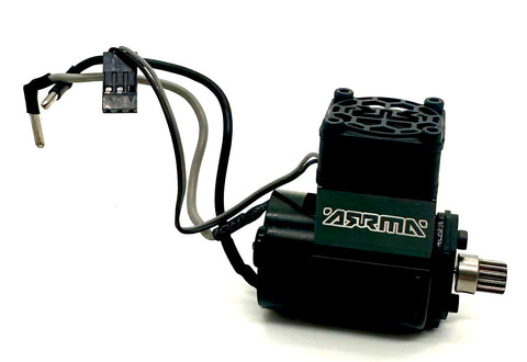 Arrma QUAKE GROM mega 4x4 - Motor (380 mega brushed) pinion heatsink fan ARA2137