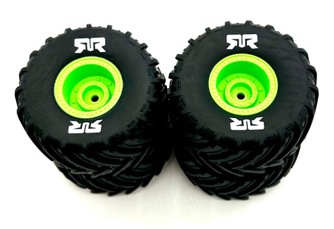 Arrma QUAKE GROM mega 4x4 - Wheels & Tires (GREEN) dboots MT Gorgon ARA2137