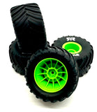 Arrma QUAKE GROM mega 4x4 - Wheels & Tires (GREEN) dboots MT Gorgon ARA2137
