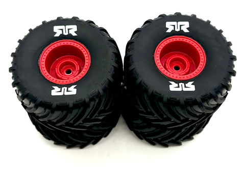 Arrma QUAKE GROM mega 4x4 - Wheels & Tires (RED) dboots MT Gorgon ARA2137
