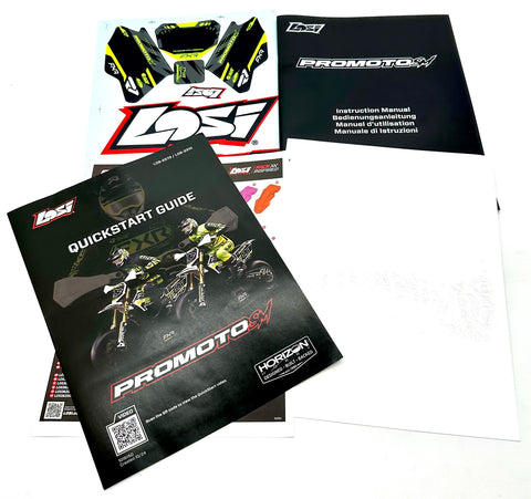 Losi Promoto-SM - Manual, Decals & Quick start guide (GREEN) LOS06000