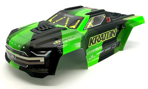 Arrma KRATON 6s V6 BLX - Body Shell GREEN cover clipless ARA8608V6