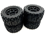 Team Corally KAGAMA 4 - Tires (XL4S MT Tires - Grabber - Glued on Black Rims C-00293