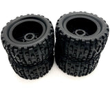 Team Corally KAGAMA 4 - Tires (XL4S MT Tires - Grabber - Glued on Black Rims C-00293