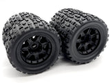 Team Corally KAGAMA 4 - Tires (XL4S MT Tires - Grabber - Glued on Black Rims C-00293
