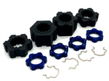 SAND CAR 17mm BLUE wheel hex nuts, 23mm splined hubs, clips front/rear Traxxas 109076-4