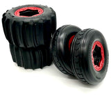 SAND CAR Wheels & Tires (RED) Factory Glued Assembled Front/Rear Traxxas 109076-4