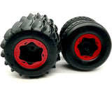 SAND CAR Wheels & Tires (RED) Factory Glued Assembled Front/Rear Traxxas 109076-4