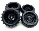 SAND CAR Wheels & Tires (RED) Factory Glued Assembled Front/Rear Traxxas 109076-4