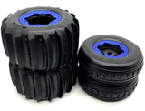 SAND CAR Wheels & Tires (Blue) Factory Glued Assembled Front/Rear Traxxas 109076-4