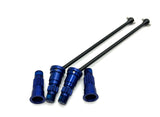 SAND CAR DRIVE Shafts, Rear (w/BLUE anodized alum Stub Axles X-Maxx Traxxas 109076-4