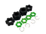 SAND CAR 17mm GREEN wheel hex nuts, 23mm splined hubs, clips front/rear Traxxas 109076-4