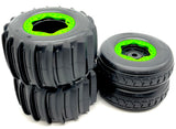 SAND CAR Wheels & Tires (GREEN) Factory Glued Assembled Front/Rear Traxxas 109076-4