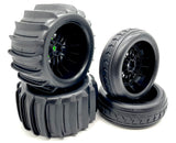 SAND CAR Wheels & Tires (GREEN) Factory Glued Assembled Front/Rear Traxxas 109076-4