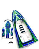 Spartan SR Boat HULL & Hatch (Green graphics 10315) Traxxas 103076-4