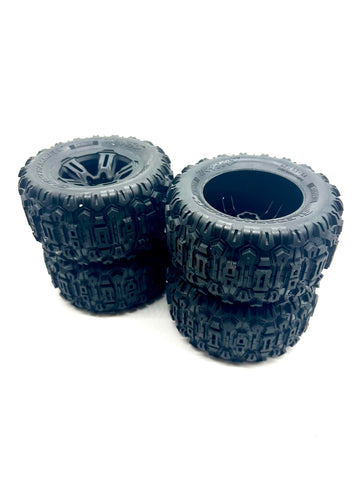Fits SLEDGE - TIRES & Wheels (BELTED 3.8" black wheels, Sledgehammer 95096-4
