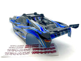 RUSTLER 4x4 BODY Shell (BLUE black 2024 Shell decals clipless VXL 67376-4